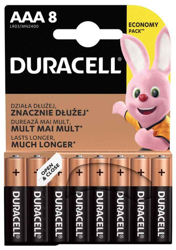 Piles alcalines Duracell Basic 8 pièces (AAA)