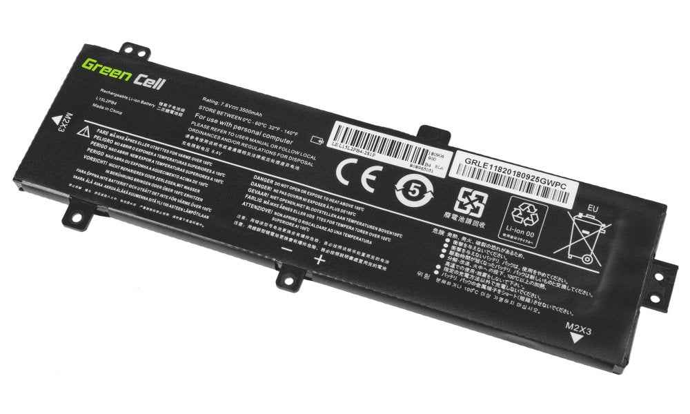 Batterie pour ordinateur portable Lenovo Green Cell L15C2PB3 L15L2PB4 L15M2PB3 L15S2TB0 7,6 V 3 500 mAh (LE118)