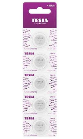 Piles Tesla CR1616 Lithium 45 mAh (16610520) (5 pièces)
