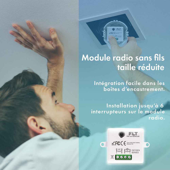 Kit interrupteur sans fil et sans pile - Bouton Double Allumage - OXYGEN 22