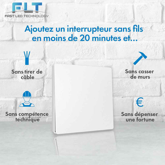 Kit interrupteur sans fil et sans pile - Bouton Double Allumage et Adaptateur douille à vis radio - OXYGEN 22 – E27
