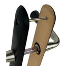 2 poignées de porte sur plaque CLEO, Trou de cylindre - entrée - bureau - service, Finition bois noir, Entraxe standard 195 mm-6