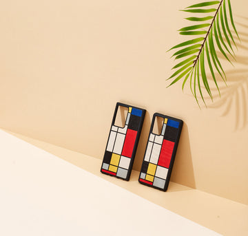 Coque man&wood pour galaxy note 20 mondrian wood noire