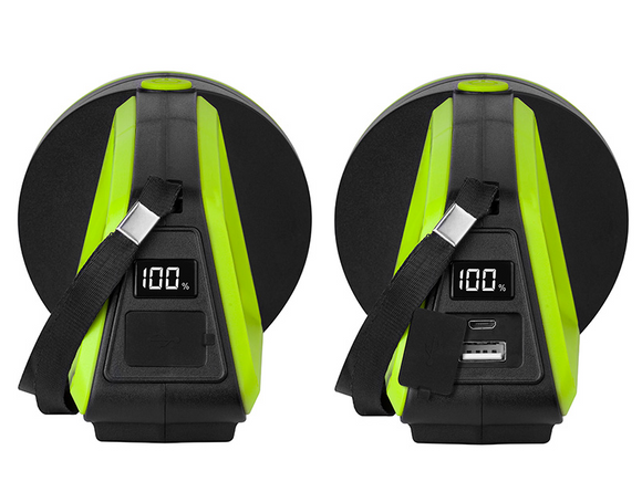 Latarka szperacz 3600 mAh zielona z power bankiem