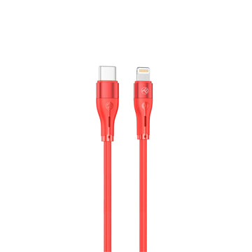 Câble tellur silicone type-c vers lightning pd30w 1 m rouge