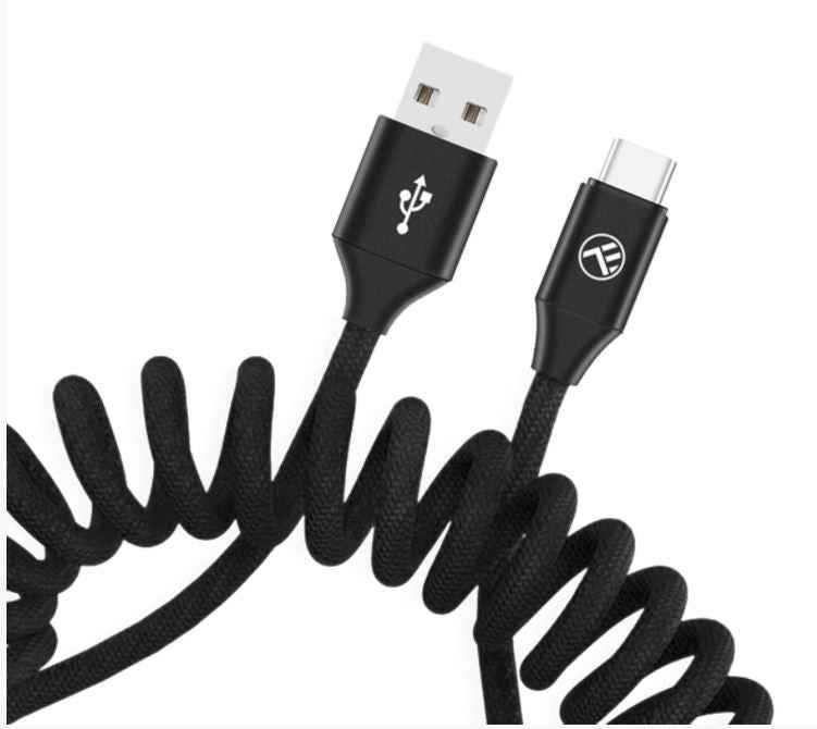 Câble de données Tellur extensible USB vers Type-C 3A 1,8 m Noir