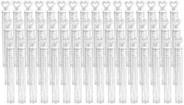 Ecost Customer Return, Wedding Soap Bubbles Filled with 5ml Liquid 48 Tubes with Heart Handle, each