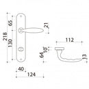 2 poignées de porte sur plaque CHAMBON, Verrou de condamnation pour salle de bain/WC, Finition aluminium nickel mat, Entraxe standard 195 mm-10