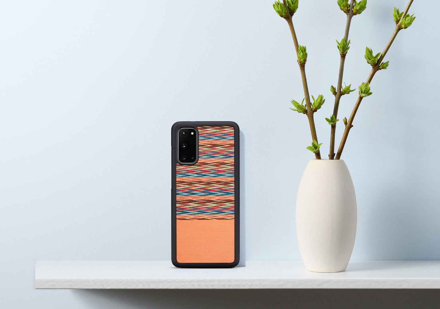 Coque MAN&WOOD pour Galaxy S20 à carreaux marron et noir