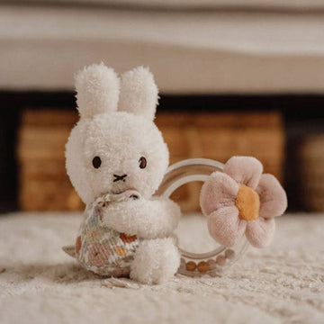 Miffy Vintage Flowers Ring Rattle - 0