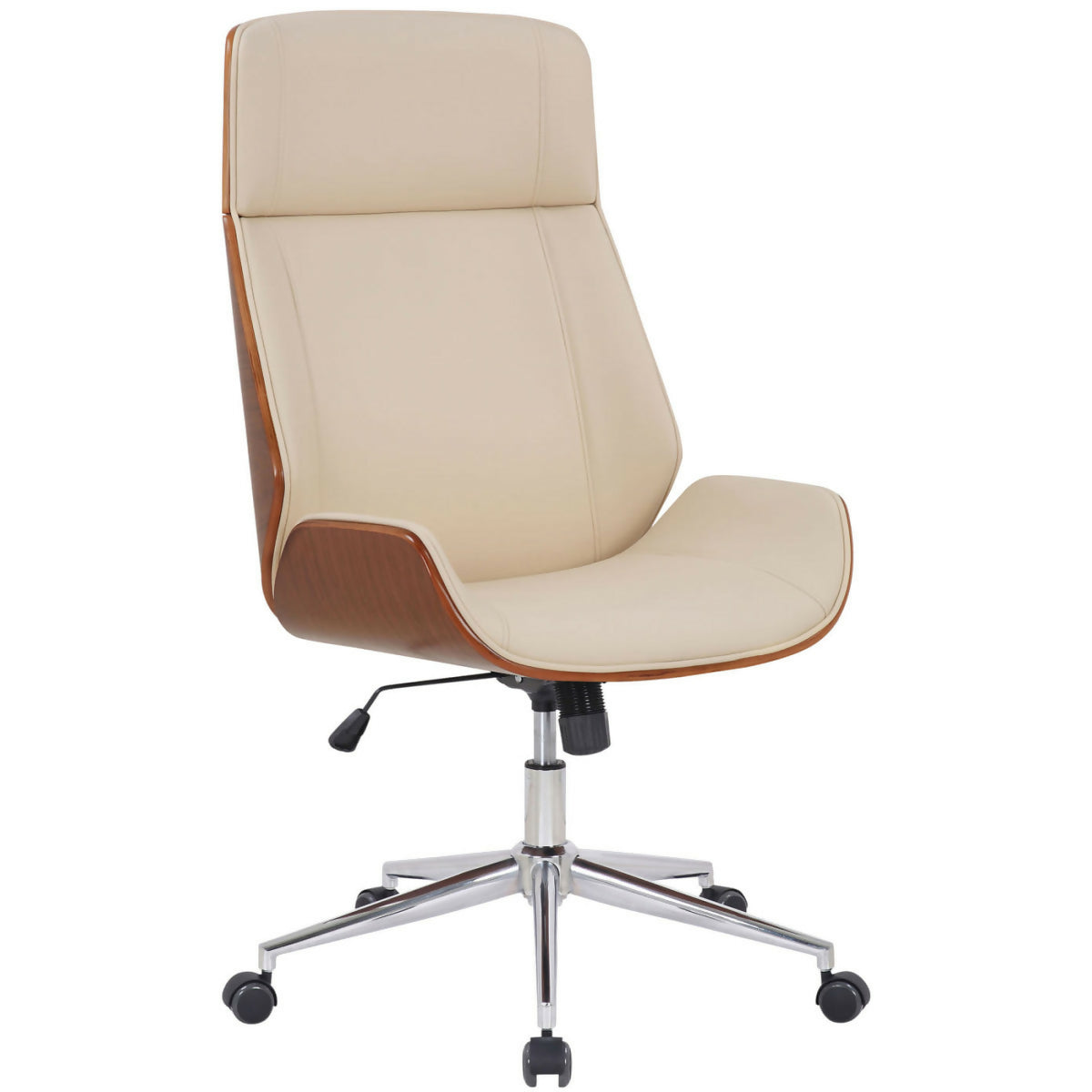 Fauteuil de bureau Varel - Noyer - Crème