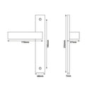 2 poignées de porte sur plaque REGENCE, Sans trou pour pièce à vivre, Finition laiton poli doré, Entraxe standard 195 mm-7