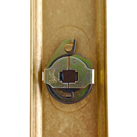 2 poignées de porte LUXOR, Sans trou pour pièce à vivre, Finition laiton poli doré, Entraxe standard 195 mm