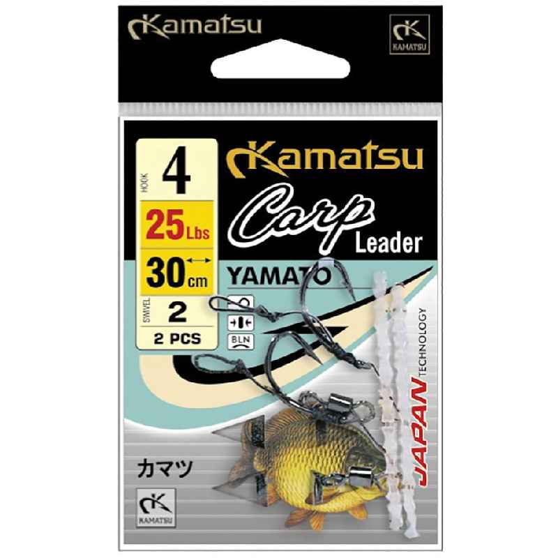 Hameçons avec plomb KAMATSU Carp Leader Yamato 30 cm n° 2