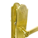 2 poignées de porte sur plaque REGENCE, Entrée de clé pour chambre, Finition laiton poli doré, Entraxe standard 195 mm