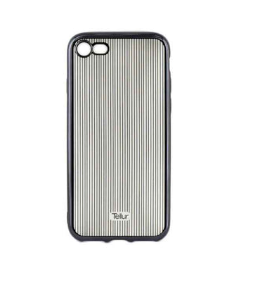 Coque Tellur en silicone pour iPhone 7 à rayures verticales, noire