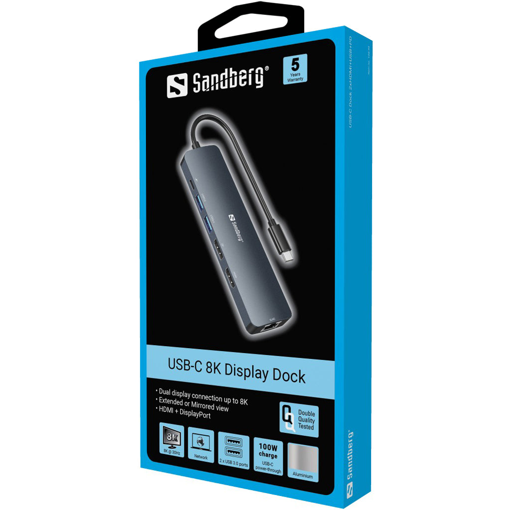 Station d'accueil sandberg 136-43 usb-c 8k
