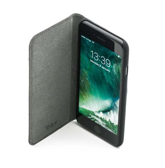 Étui tellur en cuir véritable d'autruche pour iphone 7 rouge