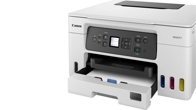 Imprimante jet d'encre couleur multifonction Canon MAXIFY GX3050, rechargeable A4, 350 feuilles, USB 2.0, Wi-Fi (ac)