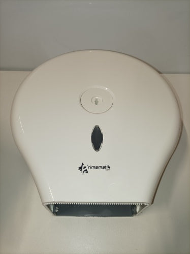 Ecost Customer Return, PrimeMatik Toilet Paper Dispenser and Holder. White Industrial Toilet Roll Ho