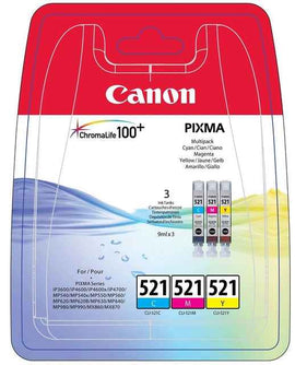 Cartouche d'encre Canon CLI-521 C/M/Y, multipack
