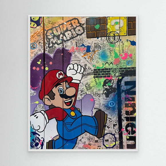 Super Mario impression sur toile de l'œuvre originale de Vincent STREIFF