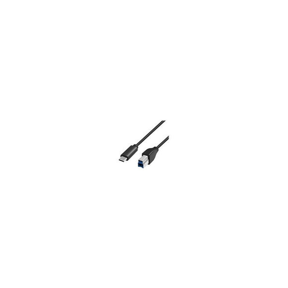 Câble usb logilink pour imprimante usb 3.2 gen1 type-c t vers usb 2.0 type-b t 1 m 2 x blindage connecteurs plaqués or noir  cu0162  tampon vert 018 lei
