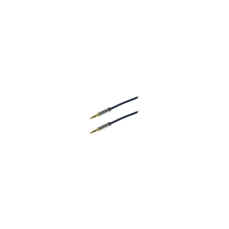 Câble audio stéréo logilink jack 35 mm t/t 3 m connecteurs plaqués or bleu  ca10300  tampon vert 018 lei