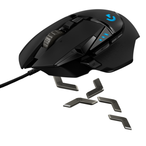 Logitech G502 HERO Wired Gaming Mouse, USB Type-A, Optical, 25600 DPI, Black