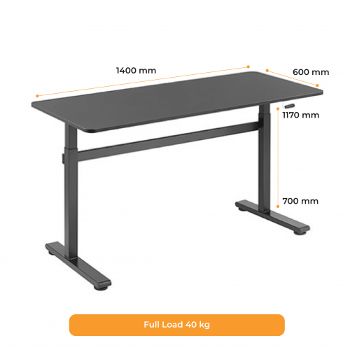 Adjustable Height Table Up Up Loki Black