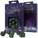 Q Workshop COC 7th Edition Black & Green Dice Set of 7-2
