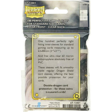Dragon Shield Clear Card Sleeves Perfect Fit Pack of 100 - 0