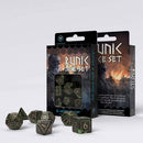 Q Workshop Runic Bottle Green and Gold Dice Set of 7-2