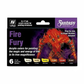 Vallejo Fantasy Color Series Fire Fury Set of 6 - 0