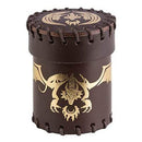 Q Workshop Dragon Brown & Golden Flying Leather Dice Cup-1