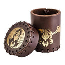 Q Workshop Dragon Brown & Golden Flying Leather Dice Cup-2