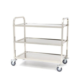 Chariot de Service en Inox 3 plateaux - clicktofournisseur.com
