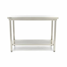 Table en acier inoxydable 120x70cm avec étagère - clicktofournisseur.com