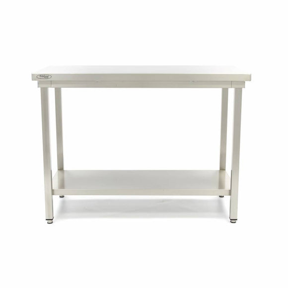 Table en acier inoxydable 140x70cm avec étagère - clicktofournisseur.com
