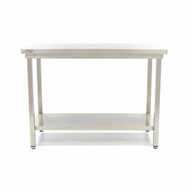Table en acier inoxydable 60x70cm avec étagère - clicktofournisseur.com