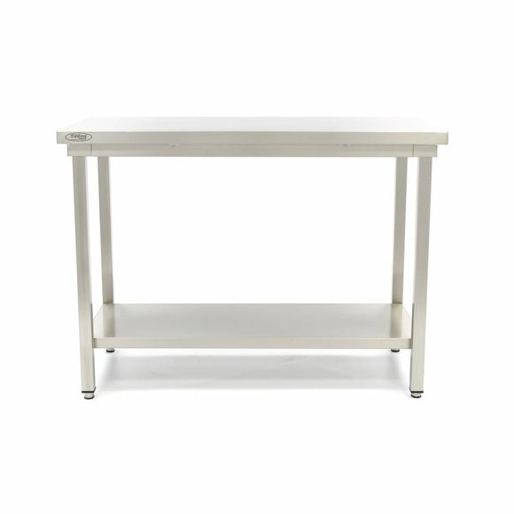 Table en acier inoxydable 60x70cm avec étagère - clicktofournisseur.com