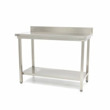 Table en acier inoxydable 100x60cm avec étagère et dosseret - clicktofournisseur.com