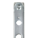 2 poignées de porte universelles Dualfit sur plaque carrée BRUNELLA, Trou de cylindre - entrée - bureau - service, Finition Acier blanc mat bi-entraxe 165-195