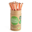 8mm Rose Gold Metallic Steel Straws (30 pcs)-3