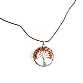 Gemstone Tree of Life Pendant Necklace - 0