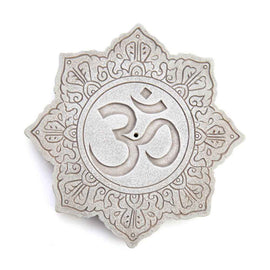 Om Lotus Flat Incense Burner
