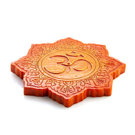 Orange Om Lotus Flat Incense Burner - 0