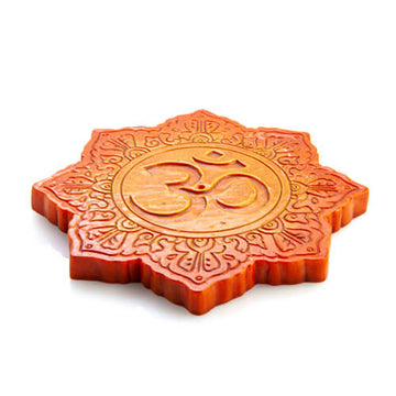 Orange Om Lotus Flat Incense Burner - 0