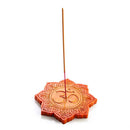 Orange Om Lotus Flat Incense Burner-3