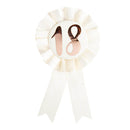 Birthday Rose Gold on White Rosette Badge-5